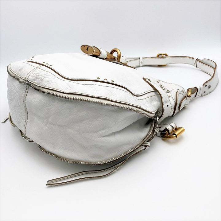 Chloe クロエ 
 パディントン ショルダーバッグ 
レザー ホワイト