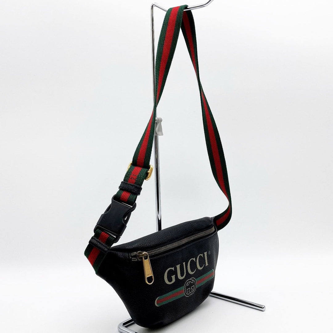 GUCCI グッチ 
 527792 ウエストバッグ 
レザー ブラック