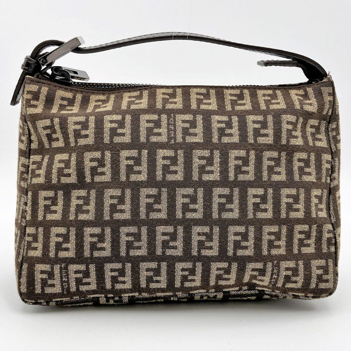 FENDI フェンディ 
 ポーチ 
キャンバス/レザー  ブラウン