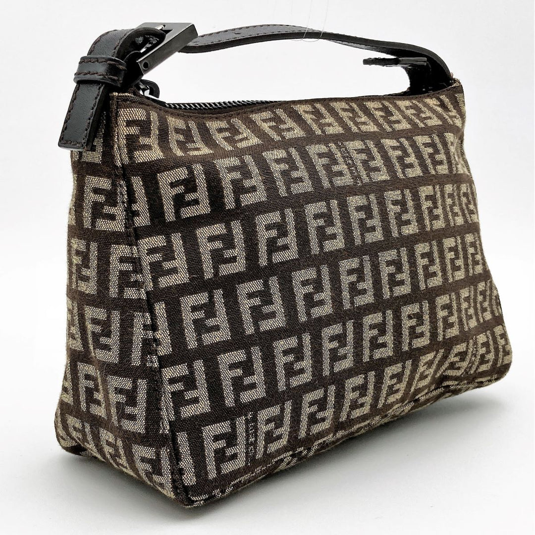 FENDI フェンディ 
 ポーチ 
キャンバス/レザー  ブラウン