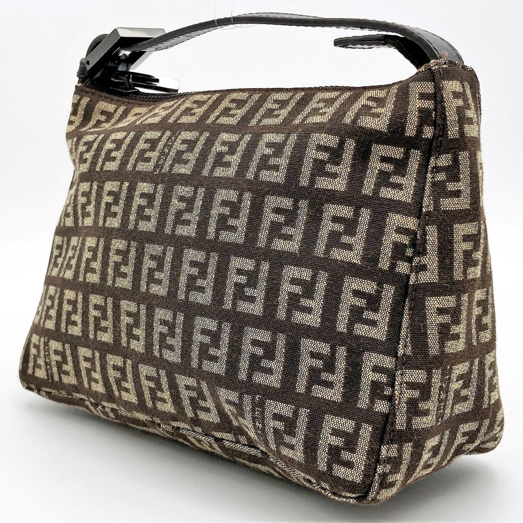 FENDI フェンディ 
 ポーチ 
キャンバス/レザー  ブラウン
