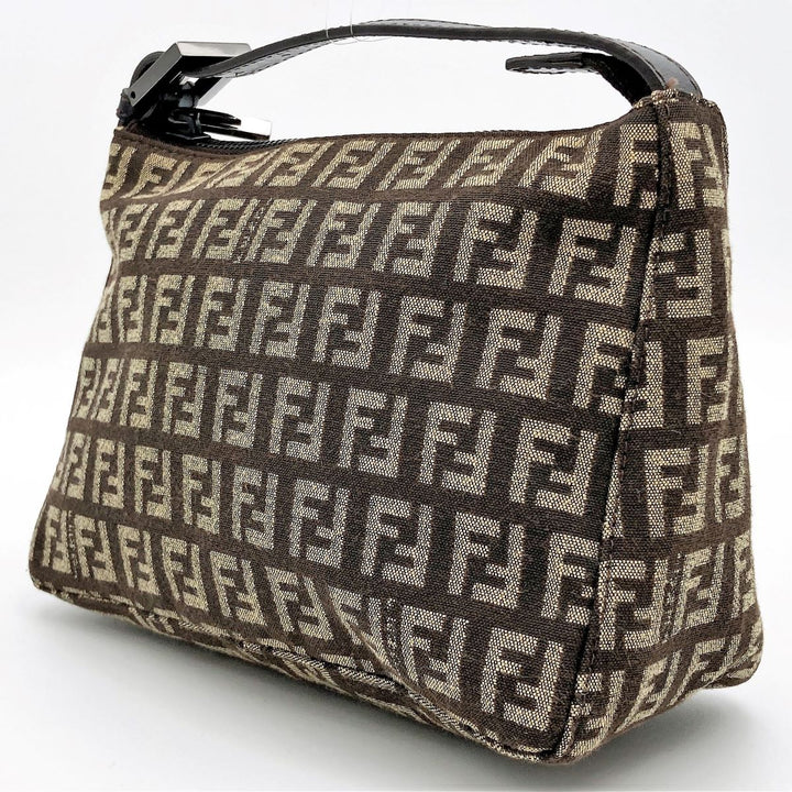 FENDI フェンディ 
 ポーチ 
キャンバス/レザー  ブラウン