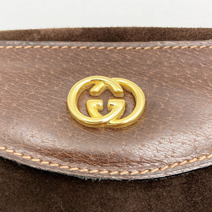 GUCCI グッチ 
 ポーチ 
スウェード ブラウン