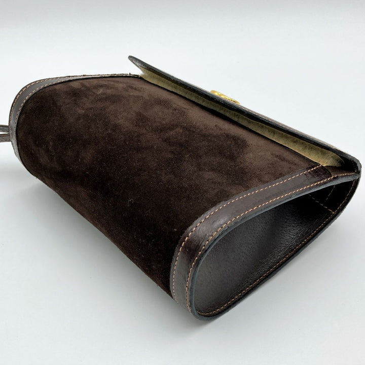 GUCCI グッチ 
 ポーチ 
スウェード ブラウン