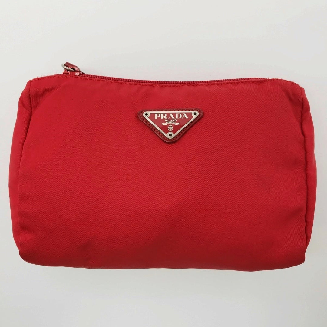 PRADA プラダ 
 ポーチ 
ナイロン レッド