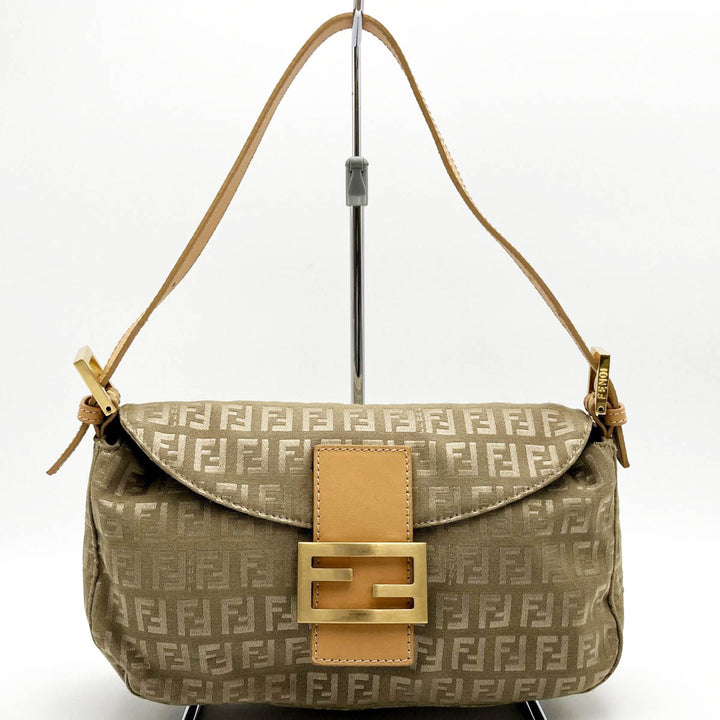 FENDI フェンディ 
 マンマバケット ショルダーバッグ 
ナイロン/レザー  ベージュ