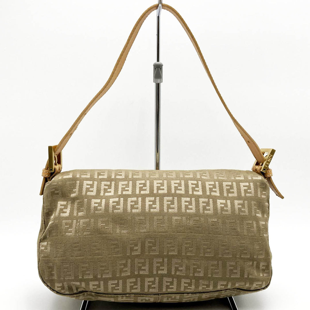 FENDI フェンディ 
 マンマバケット ショルダーバッグ 
ナイロン/レザー  ベージュ
