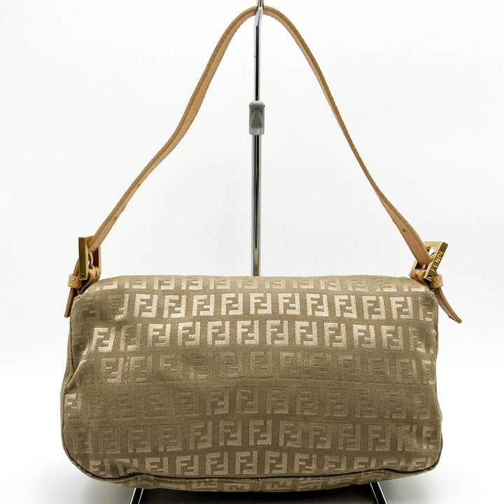 FENDI フェンディ 
 マンマバケット ショルダーバッグ 
ナイロン/レザー  ベージュ