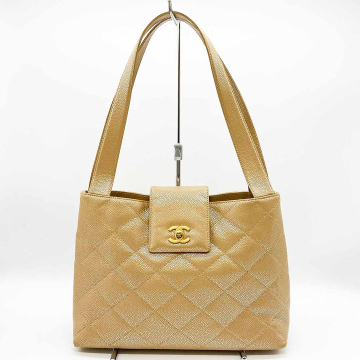 CHANEL シャネル 
 ショルダーバッグ 
レザー ベージュ