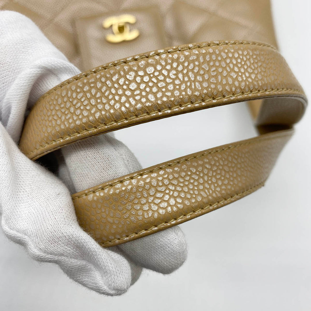 CHANEL シャネル 
 ショルダーバッグ 
レザー ベージュ