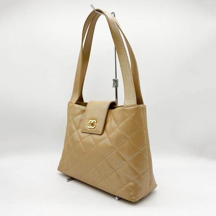 CHANEL シャネル 
 ショルダーバッグ 
レザー ベージュ