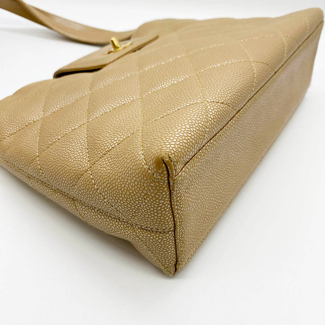 CHANEL シャネル 
 ショルダーバッグ 
レザー ベージュ