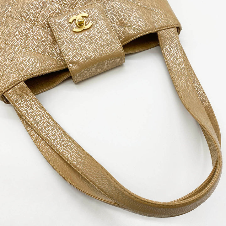 CHANEL シャネル 
 ショルダーバッグ 
レザー ベージュ