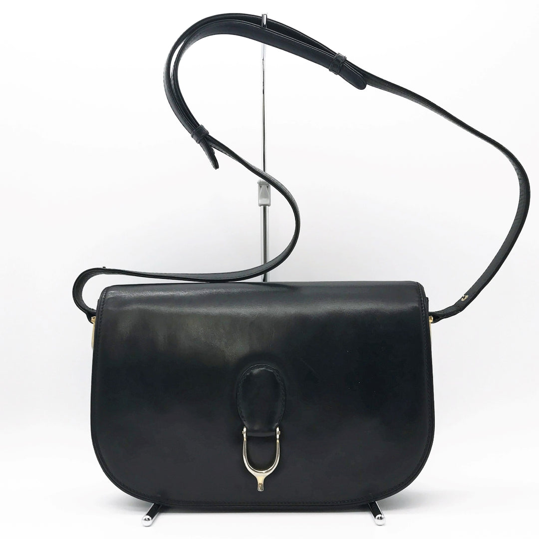 GUCCI グッチ 
 ショルダーバッグ 
レザー ブラック