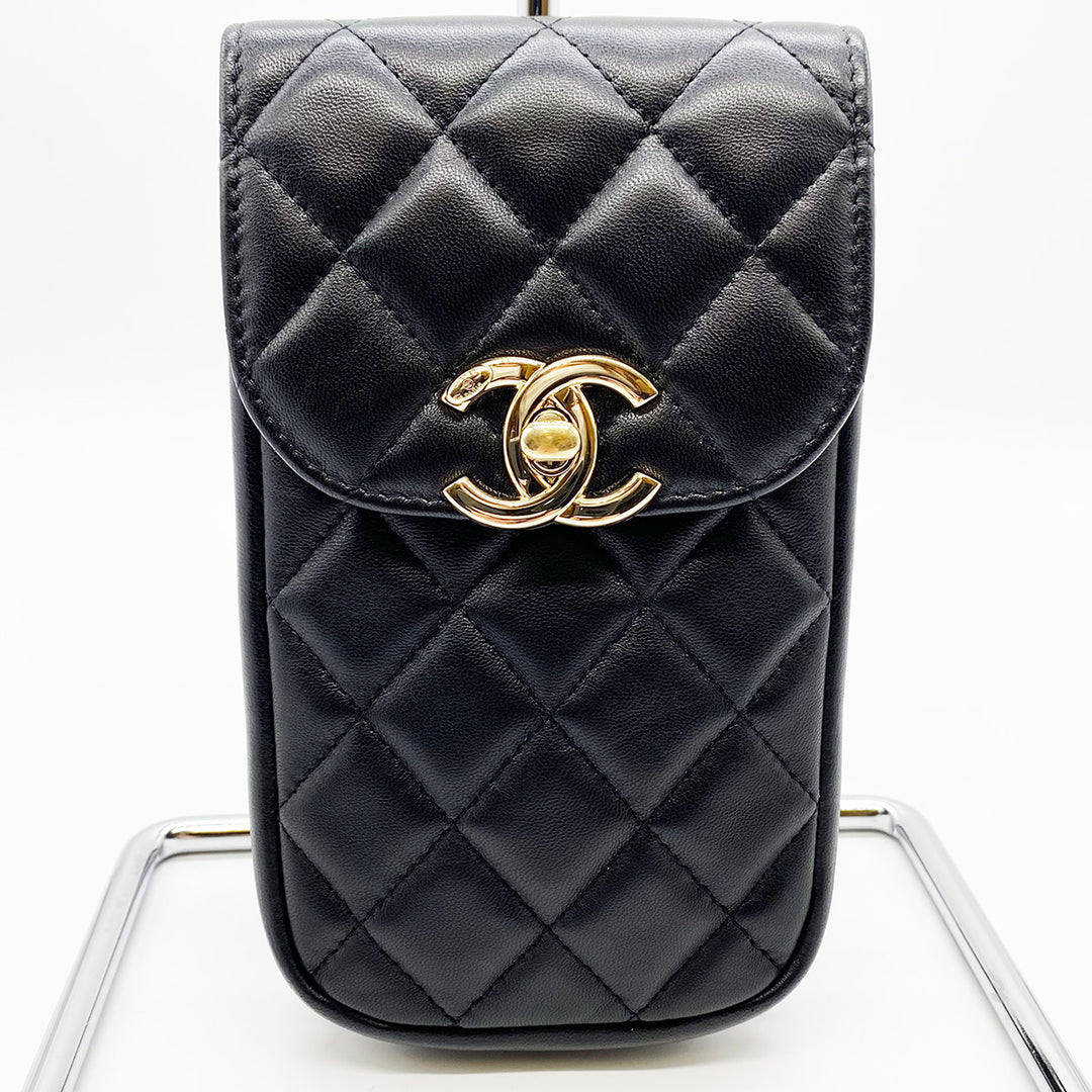 CHANEL シャネル 
 ショルダーバッグ 
ラムスキン ブラック