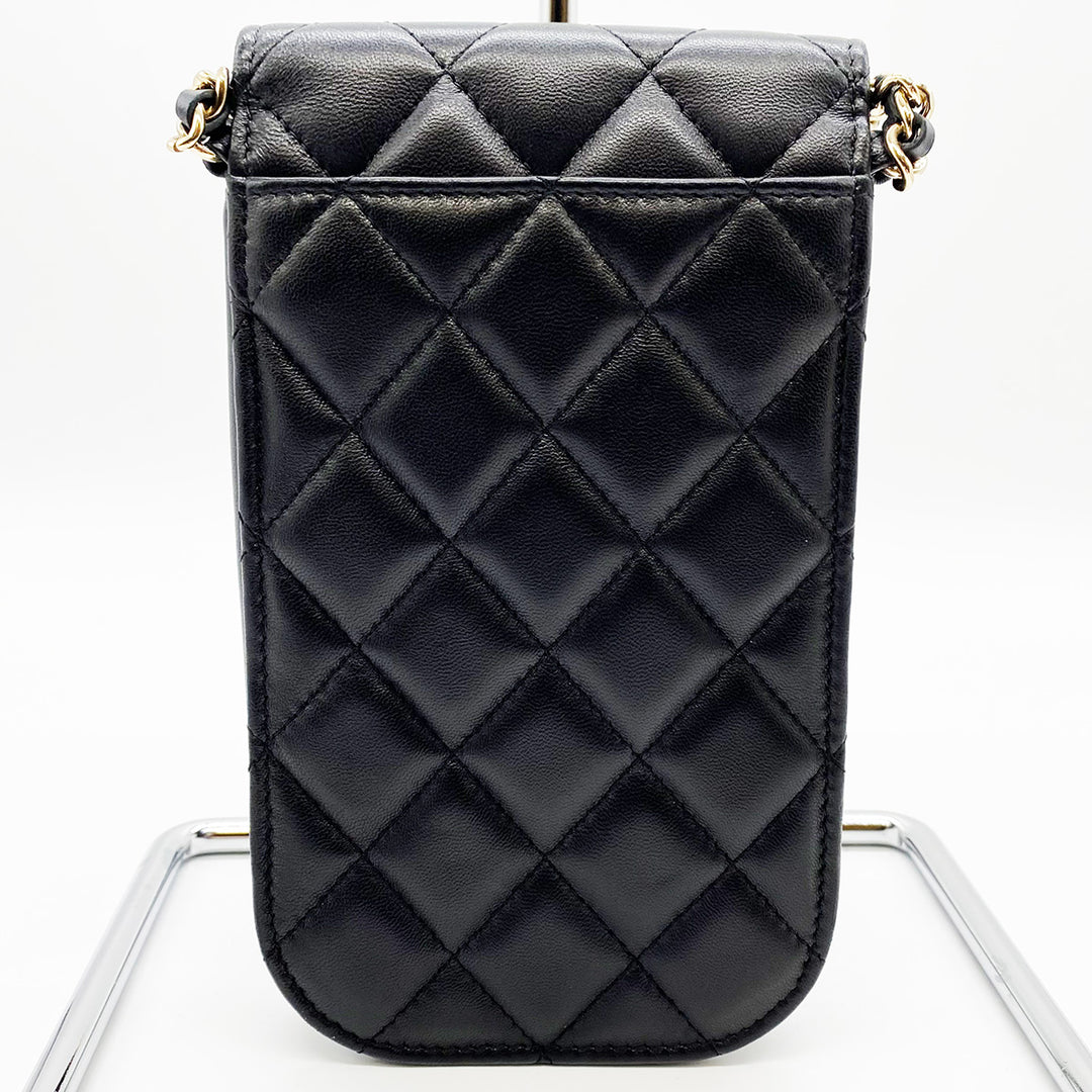 CHANEL シャネル 
 ショルダーバッグ 
ラムスキン ブラック