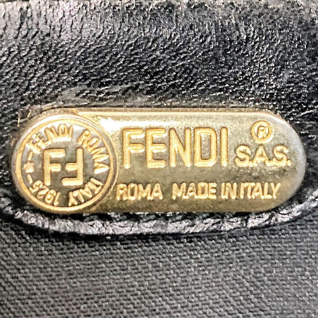 FENDI フェンディ 
 ハンドバッグ 
ナイロン/レザー  ブラック