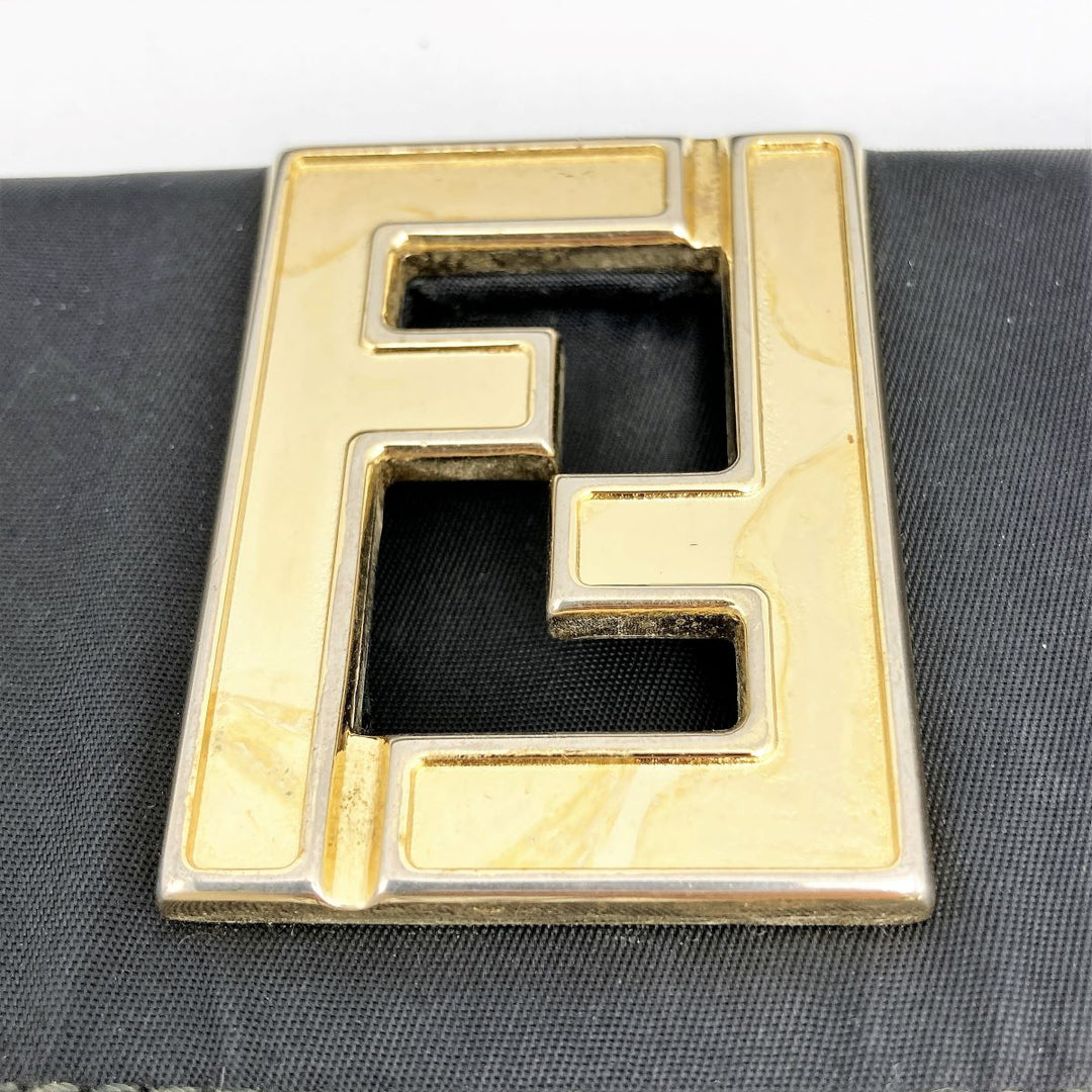 FENDI フェンディ 
 ハンドバッグ 
ナイロン/レザー  ブラック