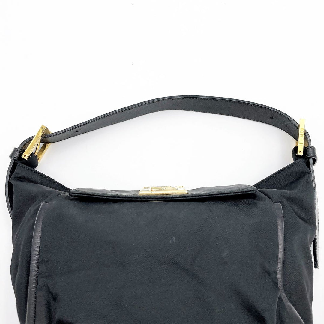 FENDI フェンディ 
 ハンドバッグ 
ナイロン/レザー  ブラック