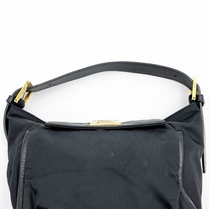 FENDI フェンディ 
 ハンドバッグ 
ナイロン/レザー  ブラック