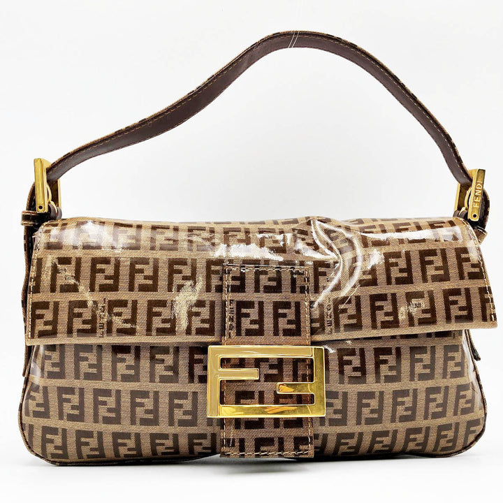 FENDI フェンディ 
 マンマバケット 2228Z6424 ショルダーバッグ 
エナメル/レザー  ブラウン