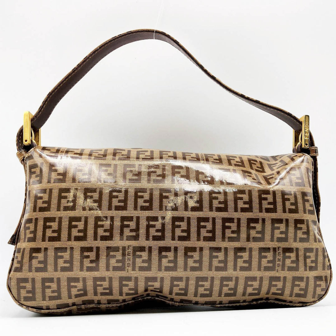 FENDI フェンディ 
 マンマバケット 2228Z6424 ショルダーバッグ 
エナメル/レザー  ブラウン