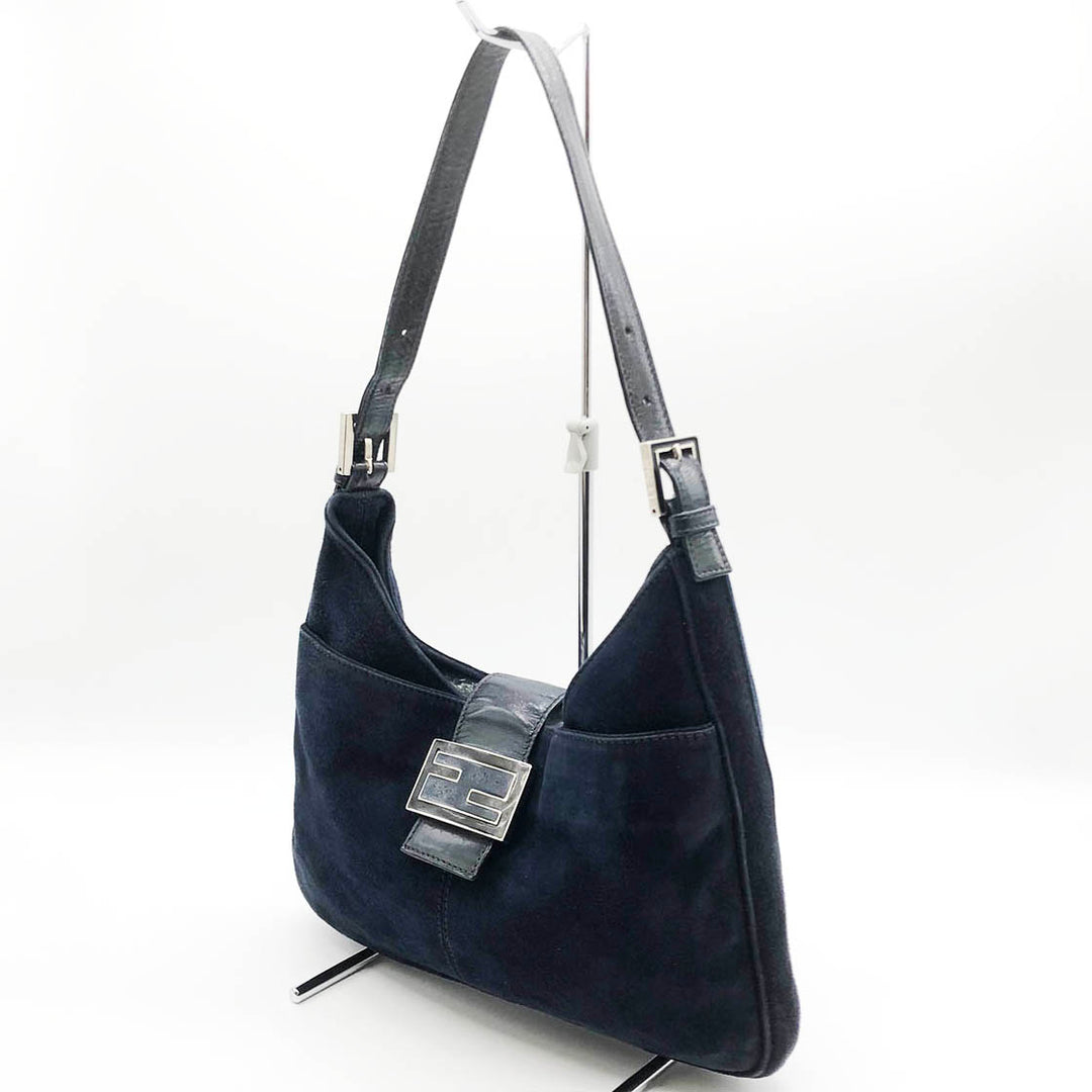 FENDI フェンディ 
 26569089 ショルダーバッグ 
スウェード ネイビー