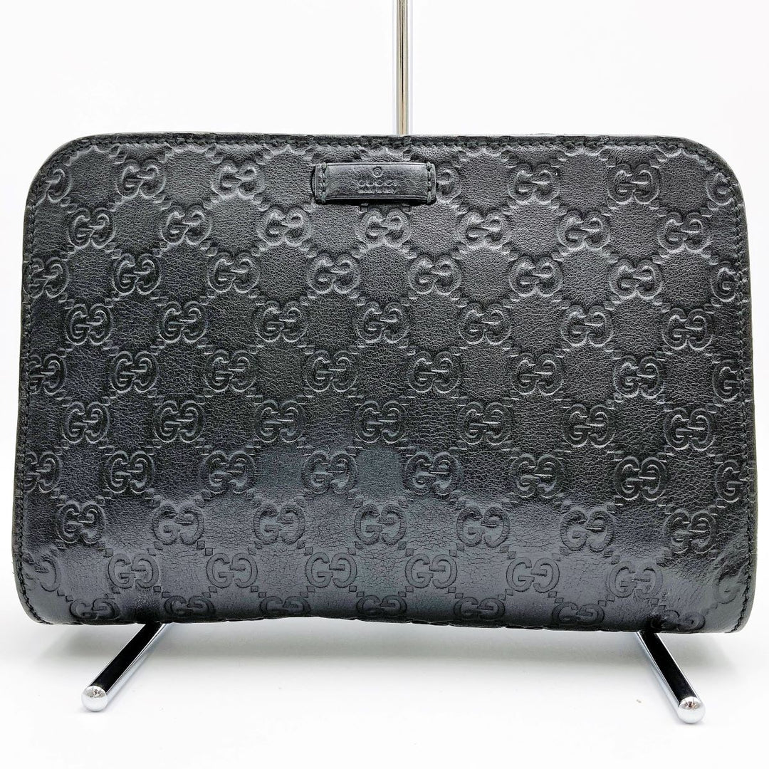 GUCCI グッチ 
 グッチシマ 201755 クラッチバッグ 
レザー ブラック