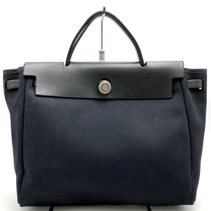 HERMES エルメス 
 エールバッグPM ハンドバッグ 
キャンバス ブラック