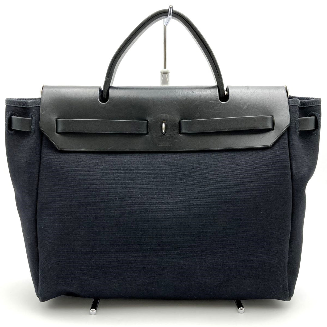 HERMES エルメス 
 エールバッグPM ハンドバッグ 
キャンバス ブラック