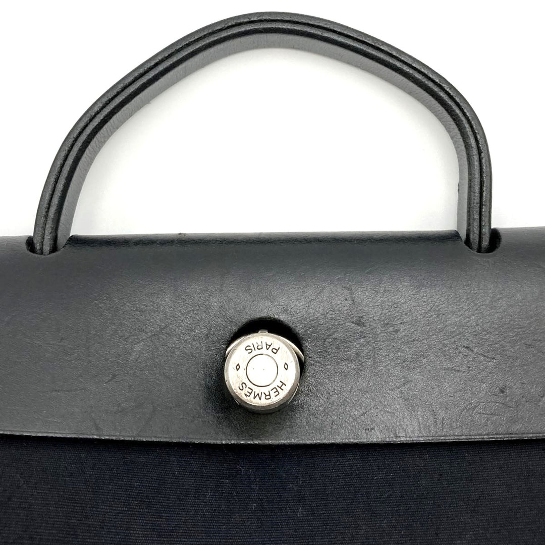 HERMES エルメス 
 エールバッグPM ハンドバッグ 
キャンバス ブラック