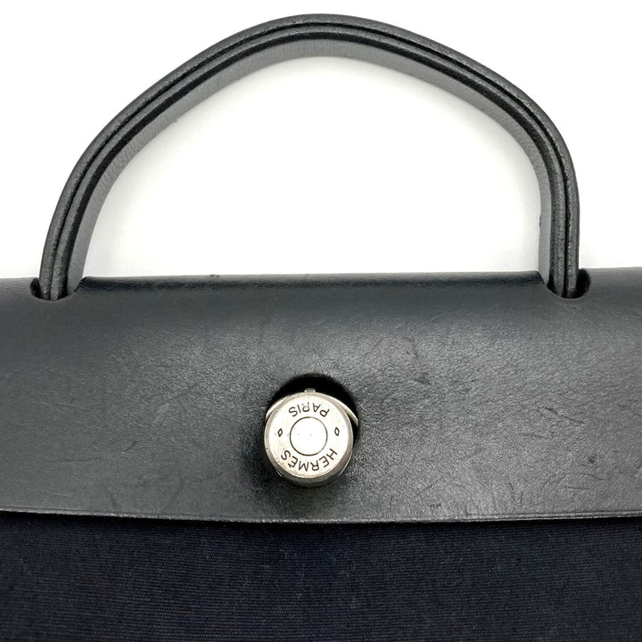 HERMES エルメス 
 エールバッグPM ハンドバッグ 
キャンバス ブラック