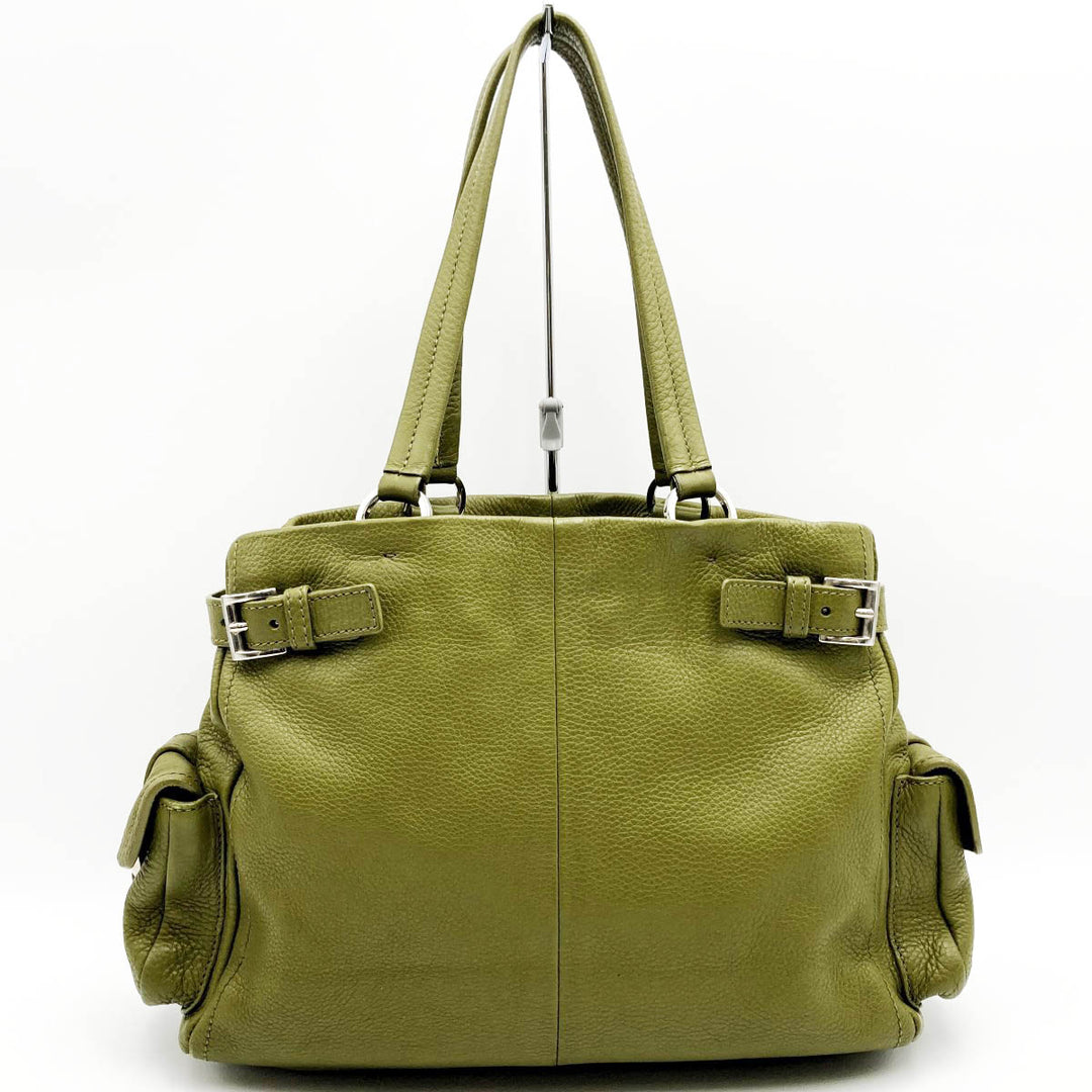 PRADA プラダ 
 トートバッグ 
レザー カーキ