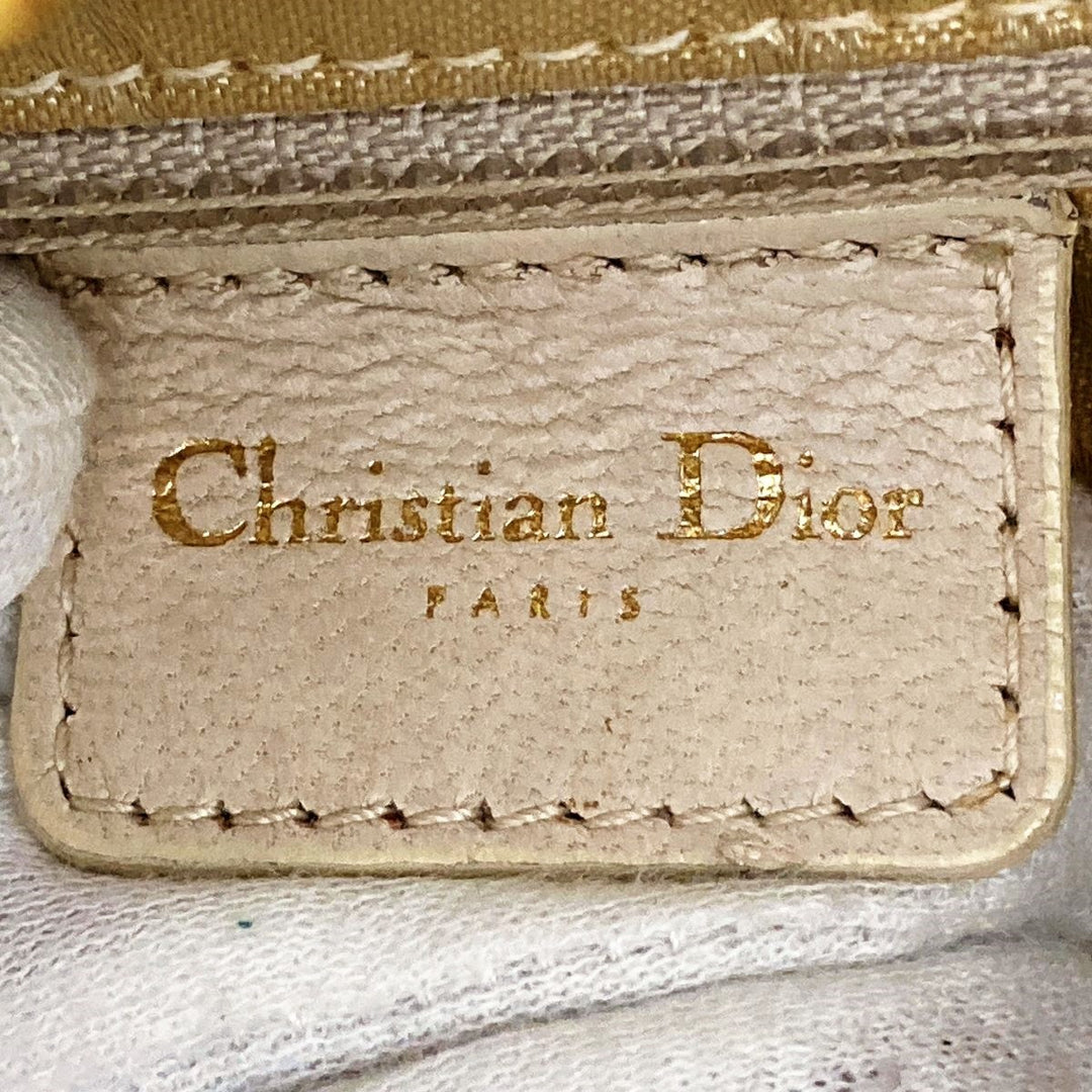 Christian Dior クリスチャンディオール 
 ハンドバッグ 
レザー アイボリー