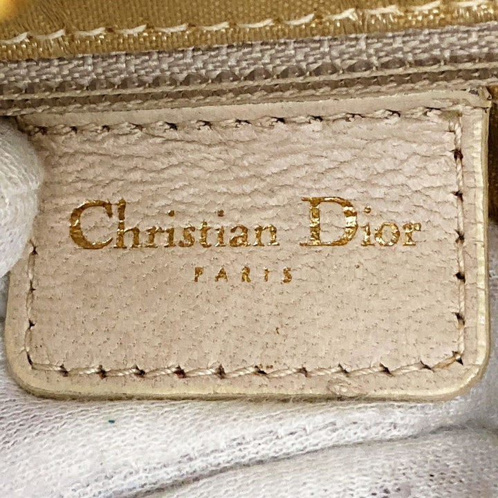 Christian Dior クリスチャンディオール 
 ハンドバッグ 
レザー アイボリー