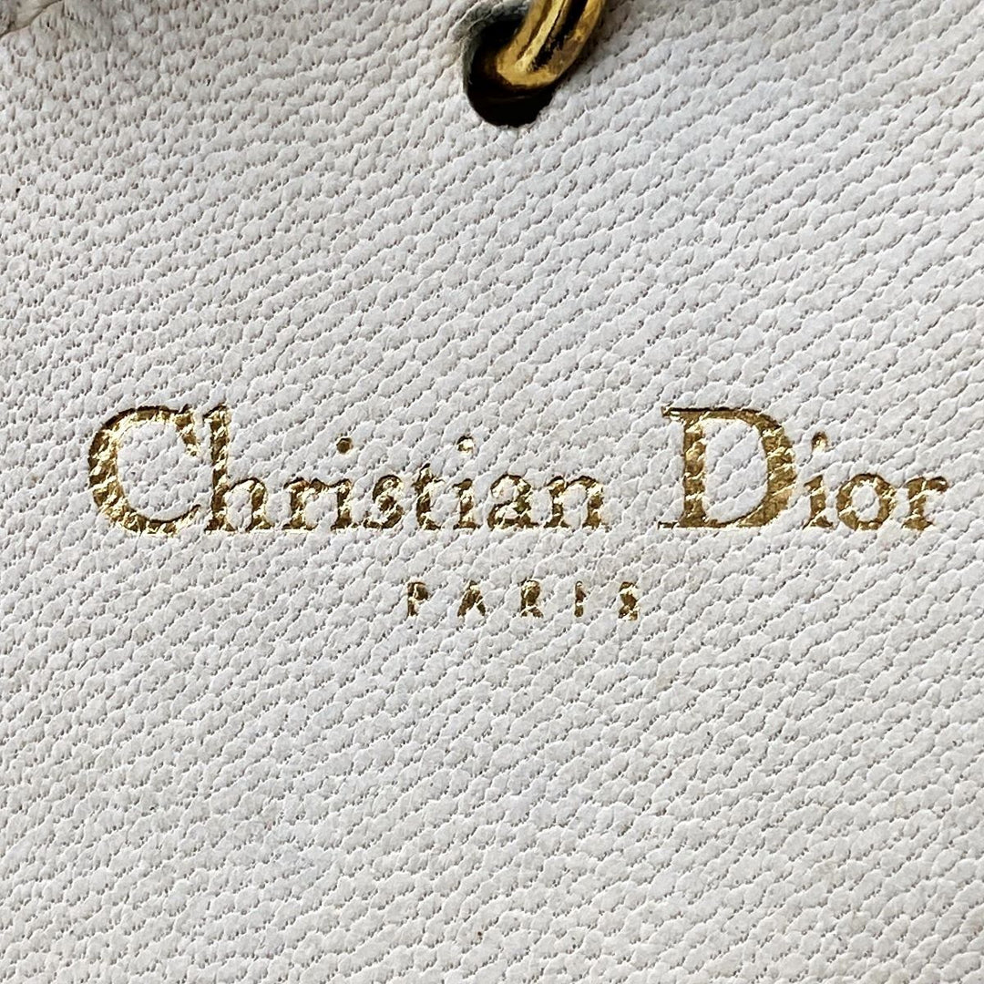 Christian Dior クリスチャンディオール 
 ハンドバッグ 
レザー アイボリー