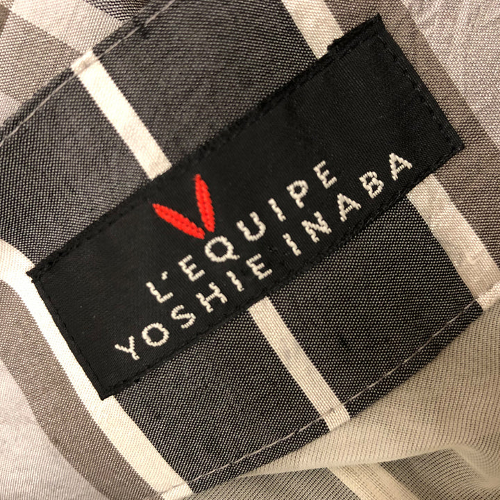 yoshie inaba ヨシエイナバ 
 スカート 
シルク /ポリエステル グレー系 チェック柄Aラインフレアスカート 中古