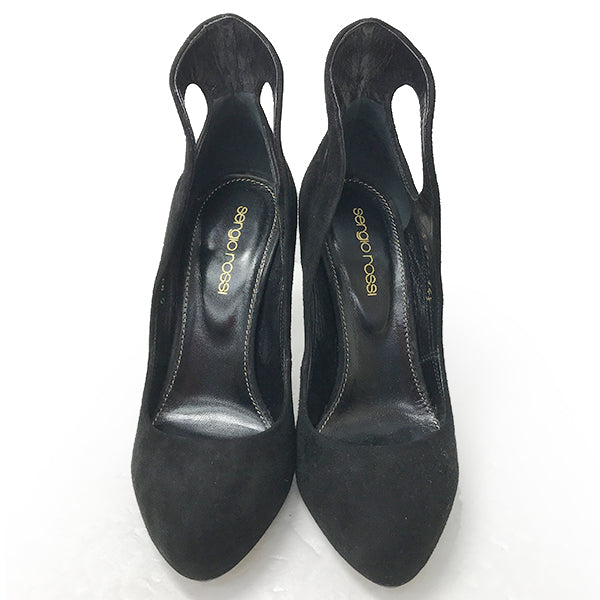 美品 
Sergio Rossi セルジオロッシ 
 パンプス 
スエード ブラック 中古