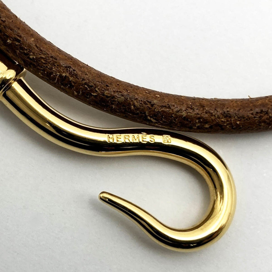 HERMES エルメス 
 ブレスレット 
レザー ブラウン