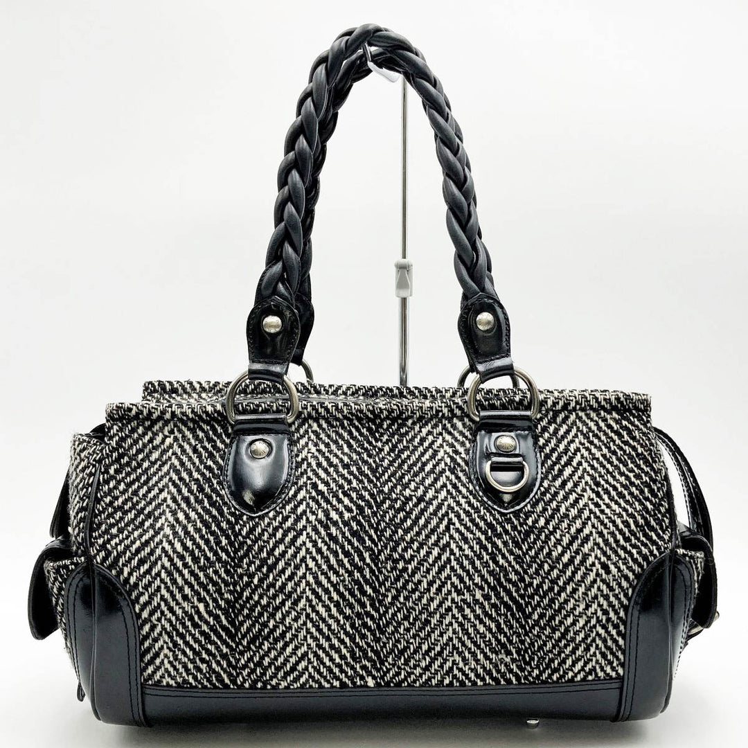 BURBERRY バーバリー 
 ショルダーバッグ 
ツイード/レザー  グレー