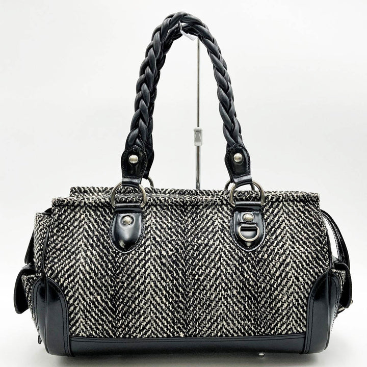 BURBERRY バーバリー 
 ショルダーバッグ 
ツイード/レザー  グレー