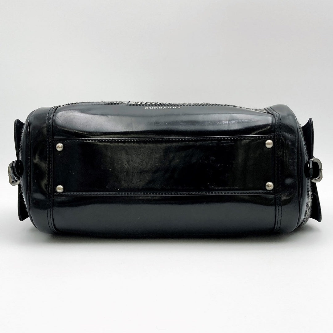 BURBERRY バーバリー 
 ショルダーバッグ 
ツイード/レザー  グレー
