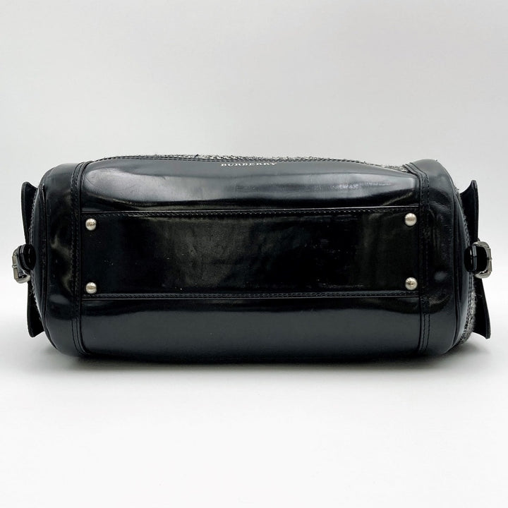 BURBERRY バーバリー 
 ショルダーバッグ 
ツイード/レザー  グレー