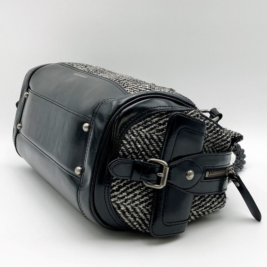 BURBERRY バーバリー 
 ショルダーバッグ 
ツイード/レザー  グレー