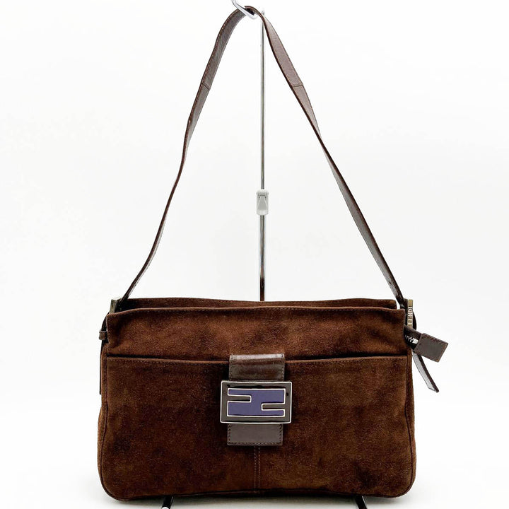 FENDI フェンディ 
 マンマバケット 26566 ショルダーバッグ 
スウェード ブラウン