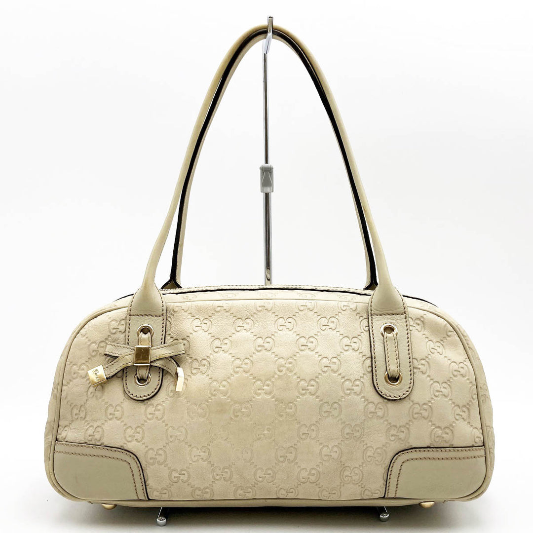 GUCCI グッチ 
 シマ 161720 ショルダーバッグ 
レザー アイボリー