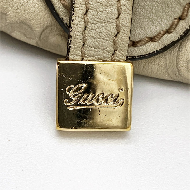 GUCCI グッチ 
 シマ 161720 ショルダーバッグ 
レザー アイボリー
