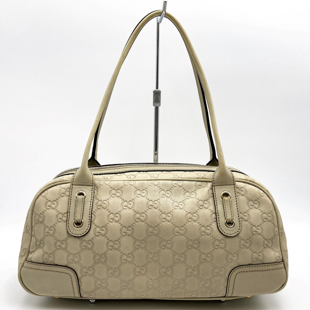 GUCCI グッチ 
 シマ 161720 ショルダーバッグ 
レザー アイボリー