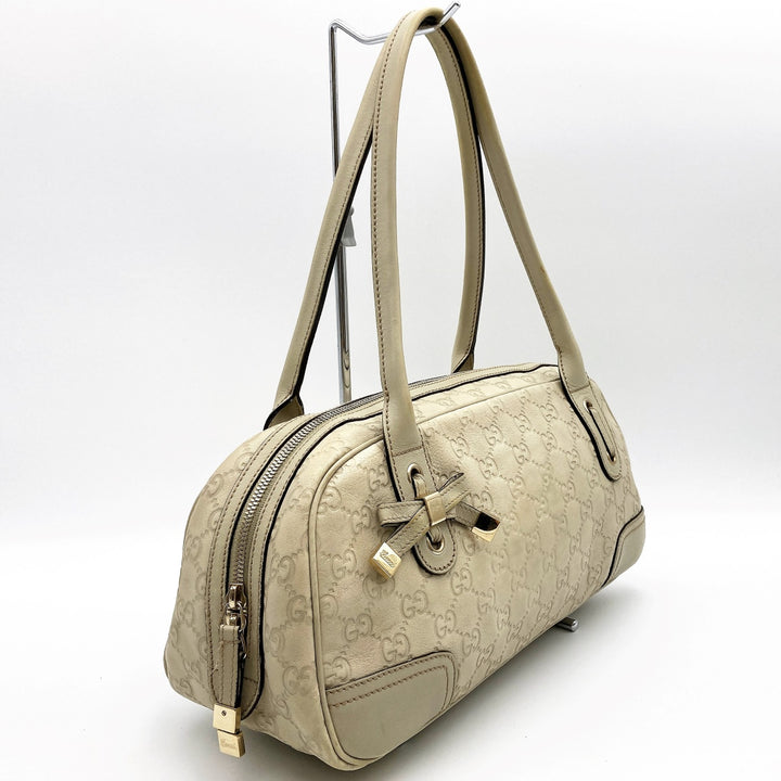 GUCCI グッチ 
 シマ 161720 ショルダーバッグ 
レザー アイボリー