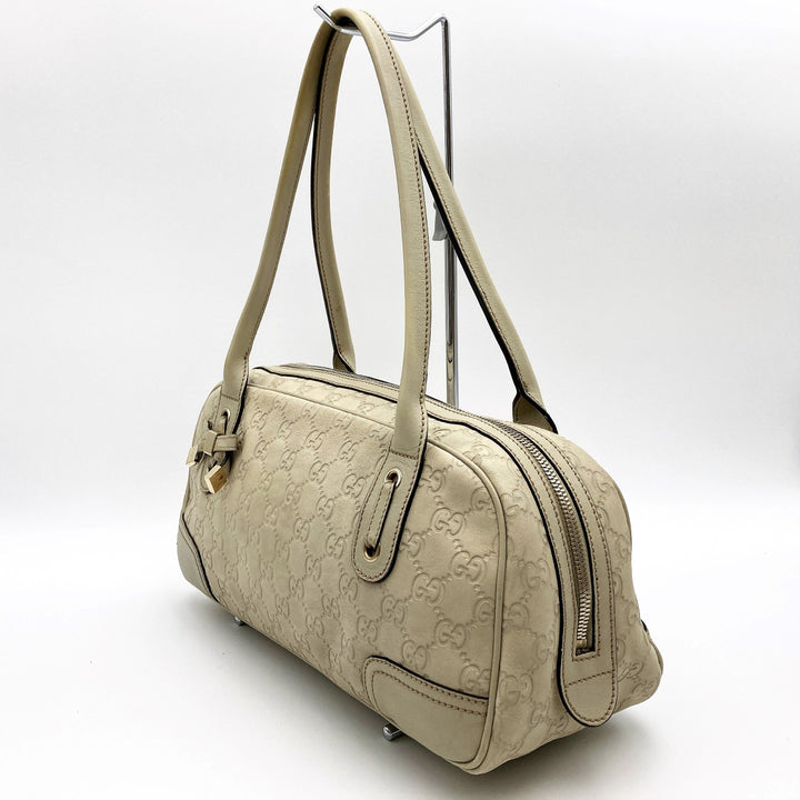 GUCCI グッチ 
 シマ 161720 ショルダーバッグ 
レザー アイボリー